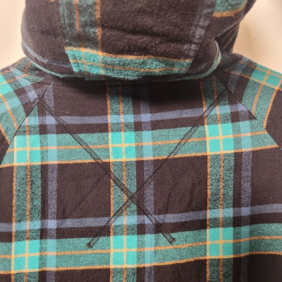 Ski the East Women's Flannel Fleece Lined Henley Hoodie Med Organic Recycled - Picture 4 of 15